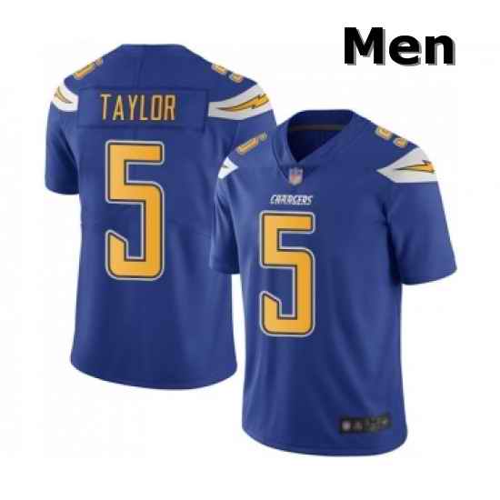 Men Los Angeles Chargers 5 Tyrod Taylor Limited Electric Blue Rush Vapor Untouchable Football Jersey